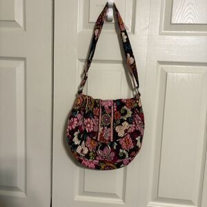 Vera Bradley Saddle Up Crossbody Day & Night Retired Large Silver ring